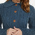B551 443 TEAL BLUE Colour Merino Wool Irish Cardigan with Diamond Patterns ShopAran.com