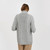AWL121 303 GREY Colour Traditional Irish Open Front Aran Cardigan Back Side View ShopAran.com