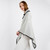 AWL318 303 GREY Colour Authentic Herringbone Patterned Irish Poncho Side View ShopAran.com