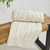 B927 367 NATURAL WHITE Colour Large Cables Supersoft Irish Knit Throw ShopAran.com