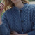 A570 206 DENIM BLUE Colour Authentic Irish Cardigan with Cable and Honeycomb Stitches ShopAran.com