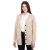 ML156 109 PARSNIP Colour Ladies’ Cardigan with Deep V Neckline and Football Button Closure ShopAran.com