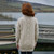 ML156 109 PARSNIP Colour 100% Merino Wool Ladies Buttoned Irish Cardigan Back Side View ShopAran.com