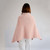 LLS110 908 Women’s Irish Knit Asymmetrical Poncho in Lambswool Backview ShopAran.Com