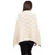 ML184 100 Ladies Merino Wool Poncho with Buttons Backview ShopAran.Com