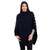 ML184 104 Soft Merino Wool Poncho with Front Buttons Sideview ShopAran.Com