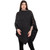 ML184 101 Women’s Merino Wool Buttoned Poncho Sideview ShopAran.Com