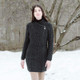 ML143 101 CHARCOAL Colour Irish Aran Zip Cardigan Cable Stitch Trinity Pull ShopAran.com
