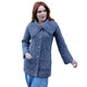B557 206 DENIM BLUE Colour Soft Merino Wool Cardigan with Trellis Stitching ShopAran.com