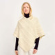 B403 162 NATURAL WHITE Colour Merino Wool V Neck Aran Poncho ShopAran.com