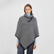 AWL318 304 NAVY BLUE Colour Irish Herringbone Knit Poncho ShopAran.com