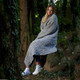 MT100 103 GREY Colour Authentic Irish Merino Wool Aran Knit Throw (67″ x 44″) ShopAran.com
