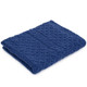 BUY NOW MT125 106 MARL BLUE Colour Authentic Irish Knit Blanket in Soft Merino Wool ON ShopAran.com