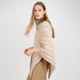 IFL181 609 Buttoned Irish Aran Poncho Sideview ShopAran.Com