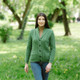 ML164 105 Merino Wool Aran Cardigan with Buttons for Women Lifestyle ShopAran.Com