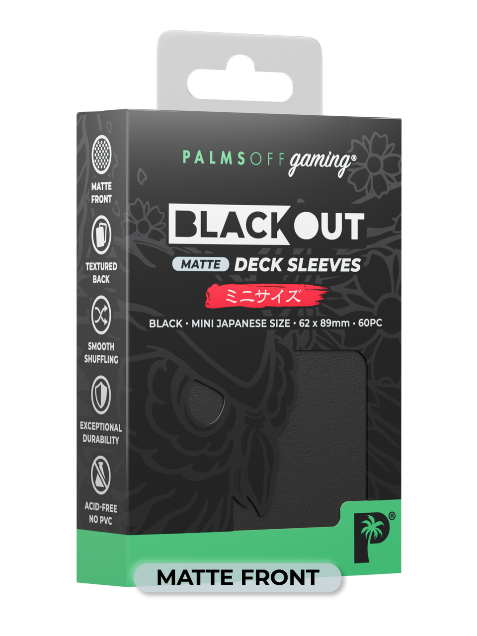 Blackout Deck Sleeves - Japanese Mini Size - Black - Matte