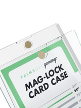 Palms Off Gaming 55pt mag-lock card case, UV-resistant archival-safe acrylic one-touch case for storing trading cards.