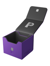 Palms Off Gaming purple Genesis Deck Box, impact-proof storage for 100 double-sleeved or 120 single-sleeved TCG cards.