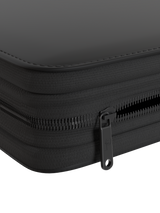 Durable black steel zipper on Palms Off Gaming 9 pocket binder, keeping Pokémon, MTG, One Piece trading cards and more safe.