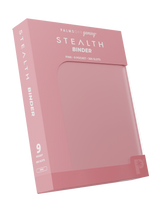 Retail packaging of Palms Off Gaming pink 9 pocket zip binder, ideal for collectors storing trading cards from Pokémon, MTG, Yu-Gi-Oh! and more.