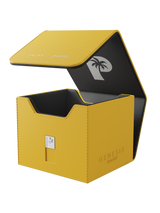 Palms Off Gaming yellow Genesis Deck Box, impact-proof storage for 100 double-sleeved or 120 single-sleeved TCG cards.
