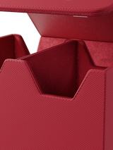 Cutout design on Palms Off Gaming medium red graded card case allows easy viewing of PSA and BGS labels.