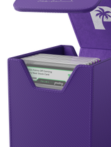 Cutout design on Palms Off Gaming small purple graded card case allows easy viewing of PSA and BGS labels.