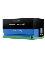 Retail packaging of Palms Off Gaming Collector's Series large blue graded card case for PSA and BGS collectors.