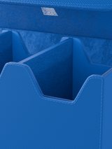 Cutout design on Palms Off Gaming large blue graded card case allows easy viewing of PSA and BGS labels.