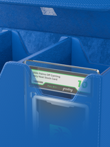 Palms Off Gaming large blue graded card case designed to fit PSA and BGS graded cards securely.