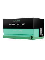 Retail packaging of Palms Off Gaming Collector's Series large turquoise graded card case for PSA and BGS collectors.