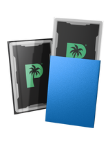 Blackout standard size deck sleeves in blue feature a textured, dual-layer fully opaque back, with a crystal-clear front. Blackout standard size deck sleeves in blue feature a textured, dual-layer fully opaque back, with a crystal-clear front.