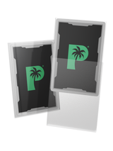 Blackout standard size deck sleeves in clear feature a textured, dual-layer back, with a crystal-clear front.