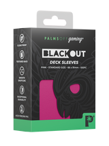 Palms Off Gaming Blackout standard size deck sleeves in pink, perfect for playing Pokémon, One Piece, Magic: The Gathering, Lorcana and more.