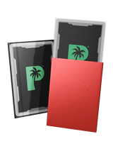 Blackout standard size deck sleeves in red feature a textured, dual-layer fully opaque back, with a crystal-clear front. Blackout standard size deck sleeves in red feature a textured, dual-layer fully opaque back, with a crystal-clear front.