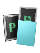 Blackout standard size deck sleeves in turquoise feature a textured, dual-layer fully opaque back, with a crystal-clear front. Blackout standard size deck sleeves in turquoise feature a textured, dual-layer fully opaque back, with a crystal-clear front.