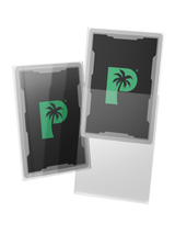 Blackout Japanese mini size deck sleeves in clear feature a textured, dual-layer back, with a crystal-clear front.