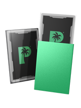 Blackout Japanese mini size deck sleeves in jade feature a textured, dual-layer fully opaque back, with a crystal-clear front. Blackout Japanese mini size deck sleeves in jade feature a textured, dual-layer fully opaque back, with a crystal-clear front.