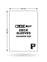 Palms Off Gaming Blackout Japanese mini size deck sleeves, measuring in at 62 x 89mm.