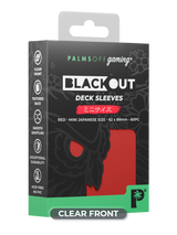Palms Off Gaming Blackout Japanese mini size deck sleeves in red, perfect for playing Yu-Gi-Oh! and more.