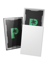 Blackout Japanese mini size deck sleeves in white feature a textured, dual-layer fully opaque back, with a crystal-clear front. Blackout Japanese mini size deck sleeves in white feature a textured, dual-layer fully opaque back, with a crystal-clear front.
