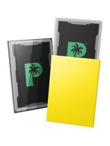 Blackout Japanese mini size deck sleeves in yellow feature a textured, dual-layer fully opaque back, with a crystal-clear front. Blackout Japanese mini size deck sleeves in yellow feature a textured, dual-layer fully opaque back, with a crystal-clear front.