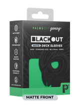 Palms Off Gaming Blackout standard size deck sleeves in jade, perfect for playing Pokémon, One Piece, Magic: The Gathering, Lorcana and more.