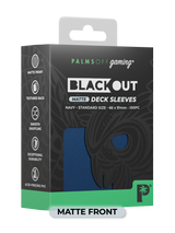 Palms Off Gaming Blackout standard size deck sleeves in navy, perfect for playing Pokémon, One Piece, Magic: The Gathering, Lorcana and more.
