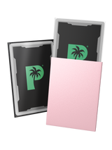 Blackout standard size deck sleeves in rose feature a textured, dual-layer fully opaque back, with an anti-glare matte front. Blackout standard size deck sleeves in rose feature a textured, dual-layer fully opaque back, with an anti-glare matte front.