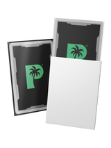 Blackout standard size deck sleeves in white feature a textured, dual-layer fully opaque back, with an anti-glare matte front.