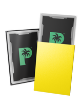 Blackout standard size deck sleeves in yellow feature a textured, dual-layer fully opaque back, with an anti-glare matte front.