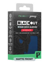 Palms Off Gaming Blackout Japanese mini size deck sleeves in navy, perfect for playing Yu-Gi-Oh! and more.