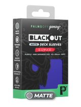 Palms Off Gaming Blackout Japanese mini size deck sleeves in purple, perfect for playing Yu-Gi-Oh! and more.