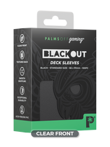 Palms Off Gaming Blackout standard size deck sleeves in black, perfect for playing Pokémon, One Piece, Magic: The Gathering, Lorcana and more.